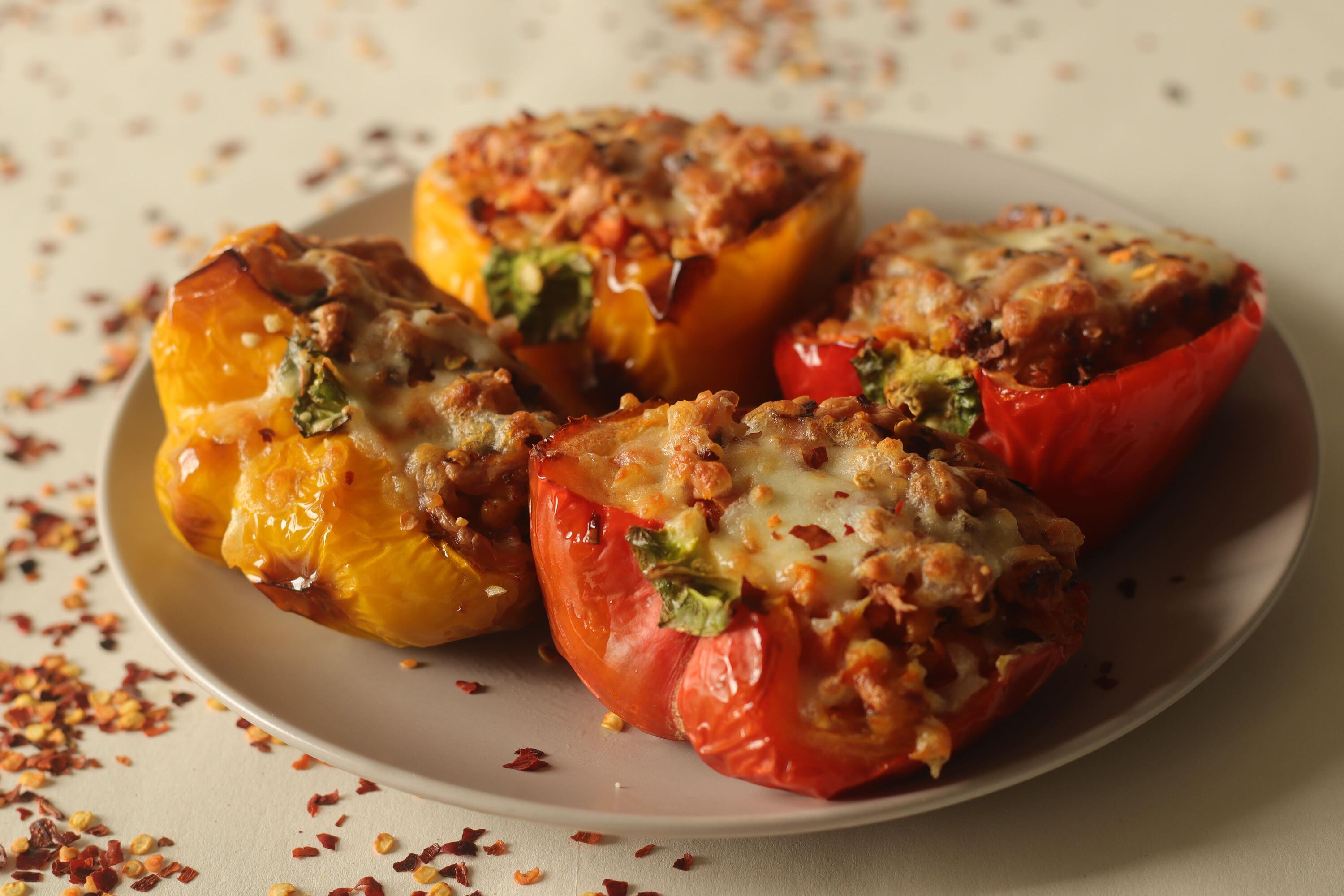Salami & Ricotta-Stuffed Bell Peppers